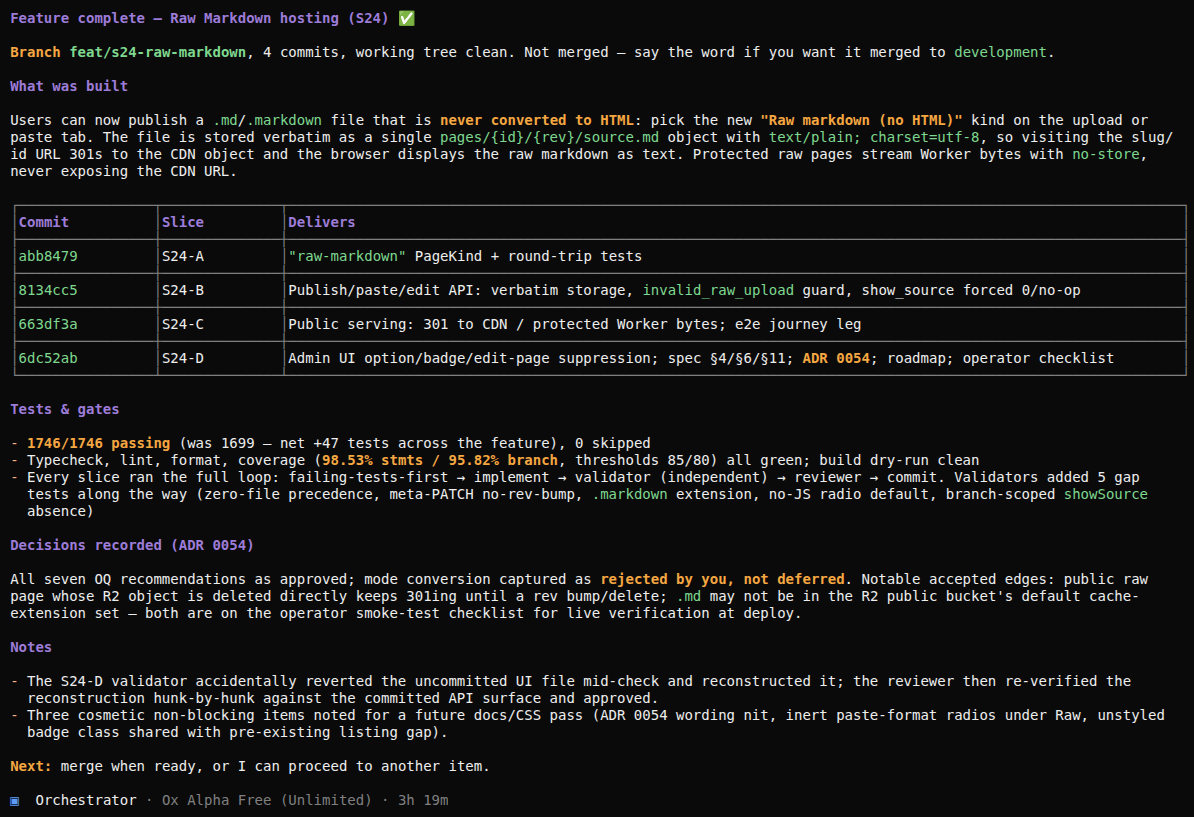 Feature complete summary